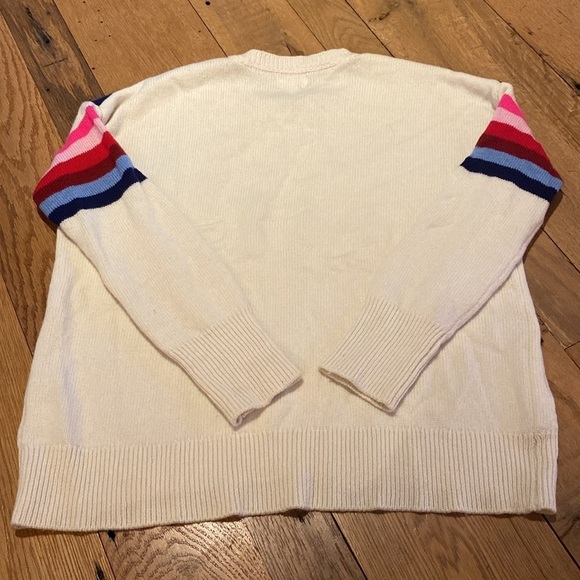 Sundry Merino Wool Cashmere Blend Shoulder  Stripe Oversized Retro Sweater S 4-6 - Picture 10 of 10